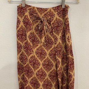 Illa Illa Mustard Yellow Floral Maxi Skirt Small